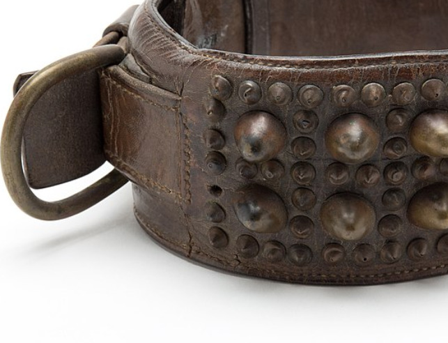 brown-leather-dog-collar-with-bronze-design