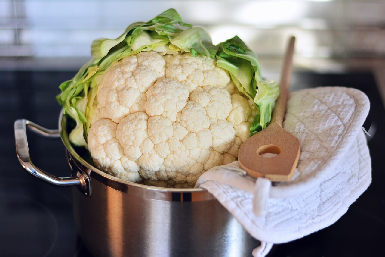 Cauliflower on a pot