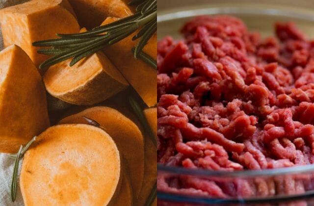 sweet potato and beef as a limited ingredient for dog foods